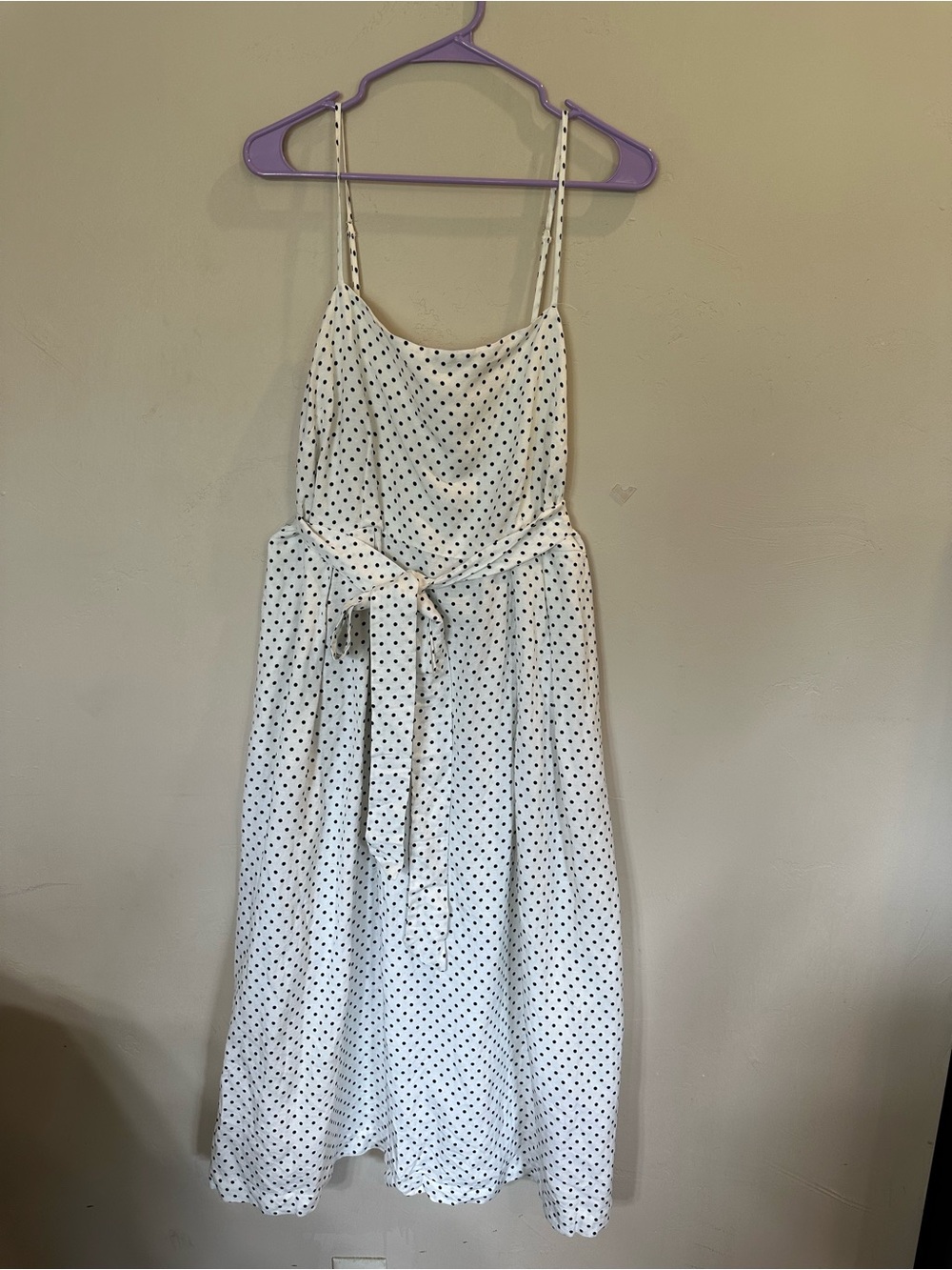 kate spade White with Navy Polka Dot Midi Dress - Picture 2 of 6